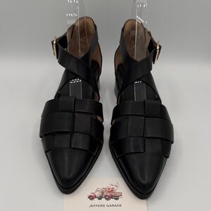 Bared Footwear Black Strappy Flats
